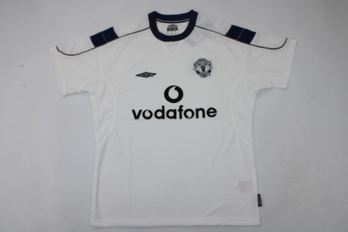 Manchester Utd 99/00 Away White Soccer Jersey