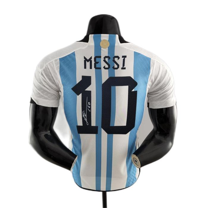 Argentina 2022 Home 3 Star Messi/10 Signed(Player)