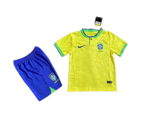 Kids-Brazil 2022 World Cup Home Concept Soccer Jersey