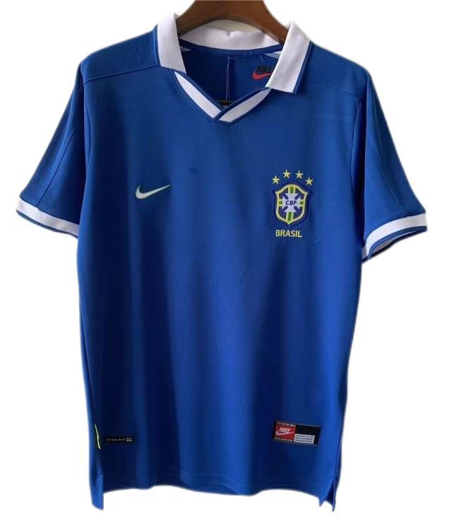 Brazil 1997 Away Blue Soccer Jersey