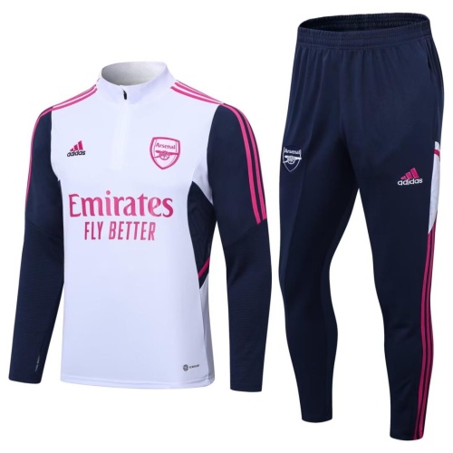 Arsenal 22/23 Tracksuit - White/Navy Blue