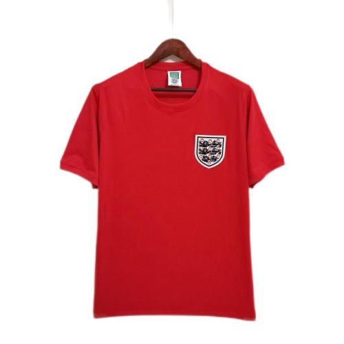 England 1966 Away Red Soccer Jersey