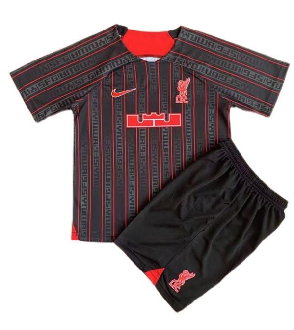 Kids-Liverpool 23/24 Joint Black/Red Soccer Jersey
