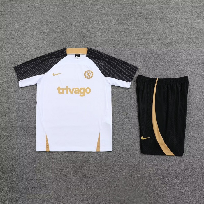 Chelsea 23/24 White/Black/Golden Training Kit Jersey