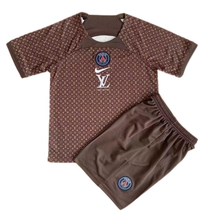 Kids-Paris St Germain 23/24 Concept Brown Soccer Jersey