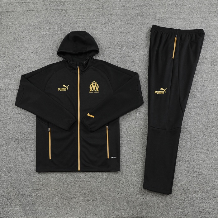 Marseilles 23/24 Hoodie Tracksuit - Black/Golden