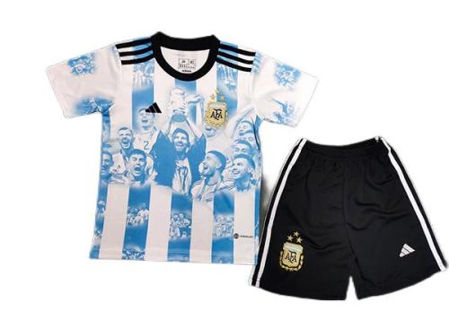 Kids-Argentina 2022 World Cup Special Champion Soccer Jersey