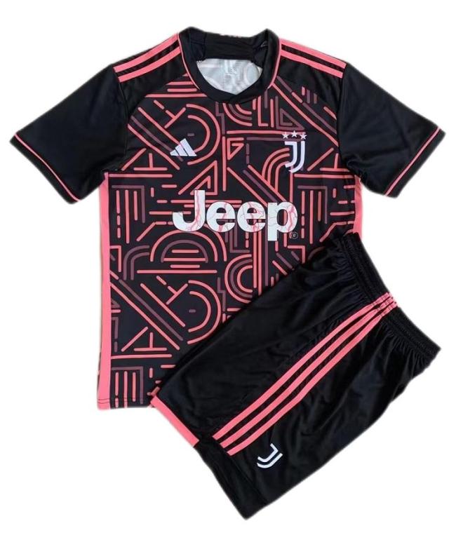 Kids-Juventus 23/24 Concept Black/Pink Soccer Jersey