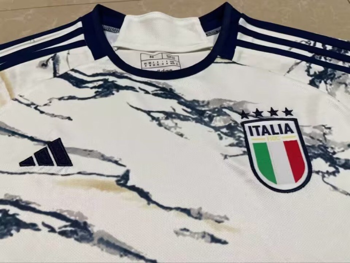 Italy 23/24 Away White Long Soccer Jersey