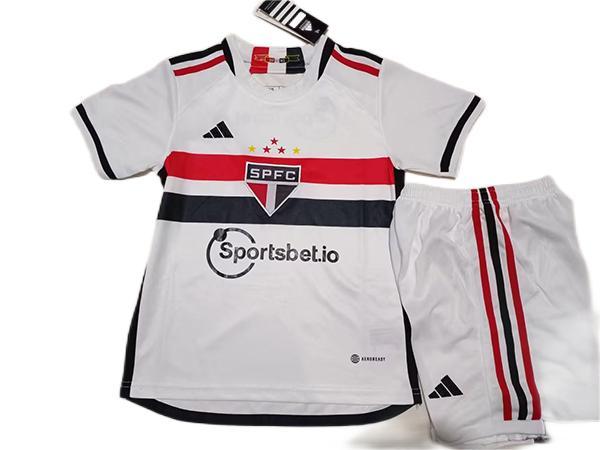 Kids-Sao Paulo 23/24 Home Soccer Jersey