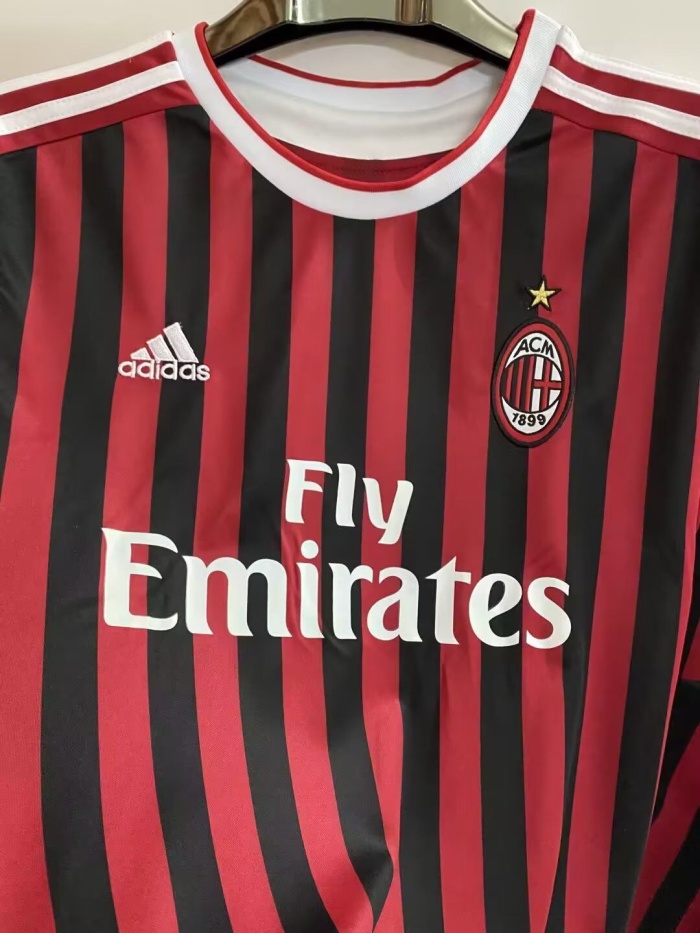 AC Milan 11/12 Home Long Soccer Jersey