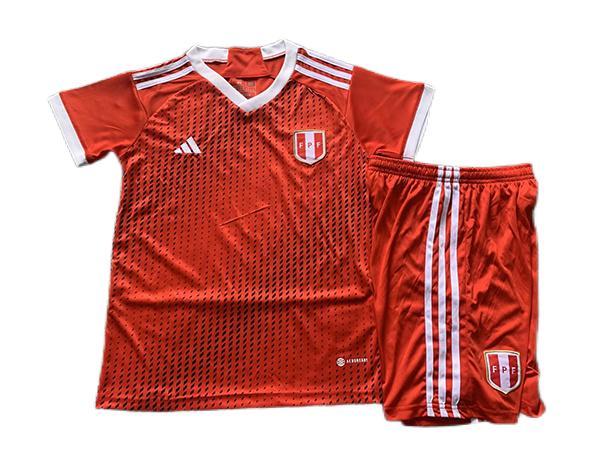 Kids-Peru 23/24 Away Red Soccer Jersey