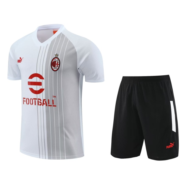 AC Milan 23/24 White/Grey Training Kit Jerseys