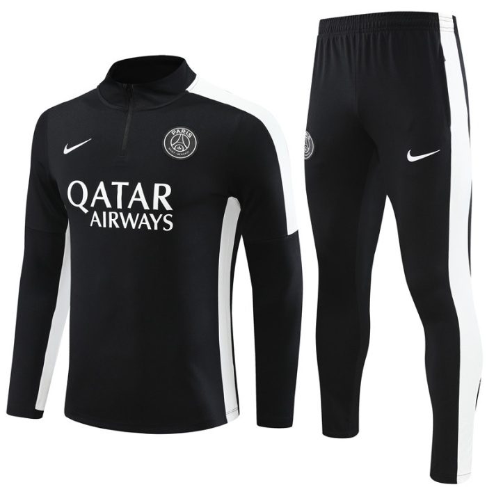 Kids Paris St Germain 23/24 Tracksuit - Black/White