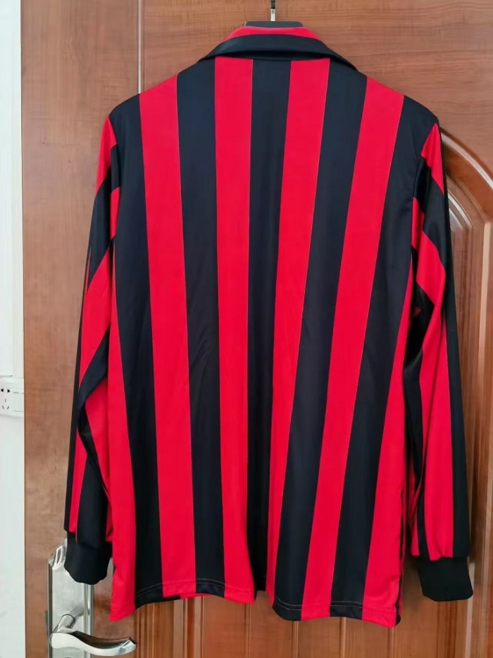 AC Milan 88/89 Home Long Soccer Jersey