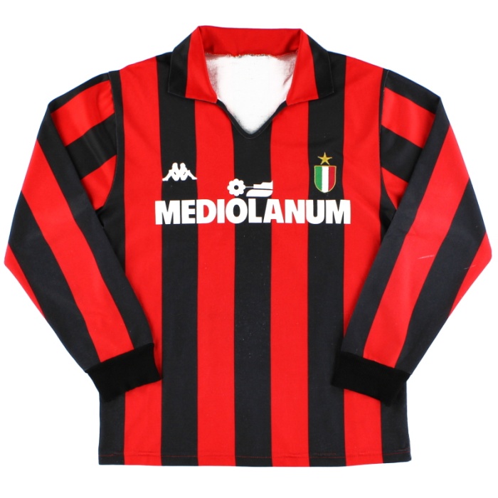 AC Milan 88/89 Home Long Soccer Jersey