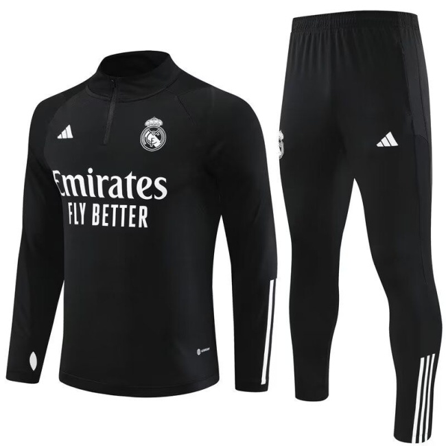 Real Madrid 23/24 Tracksuit - Black/White