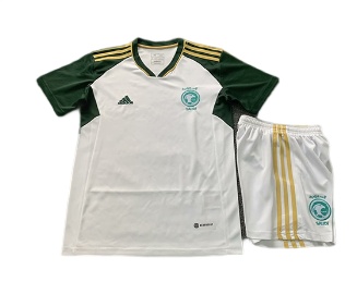 Kids-Saudi Arabia 23/24 Away White Soccer Jersey