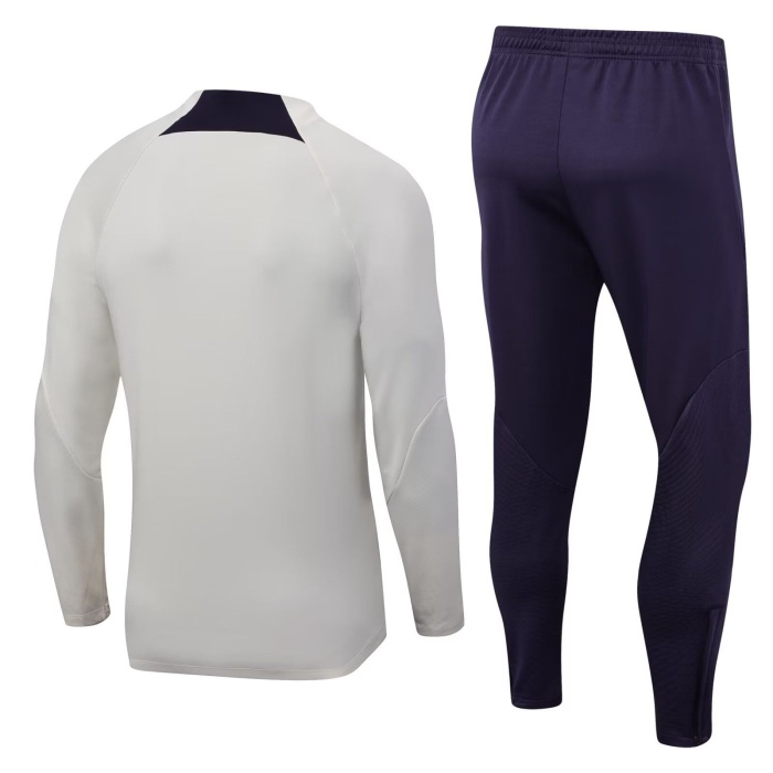 Paris St Germain 23/24 Tracksuit - White/Navy Blue