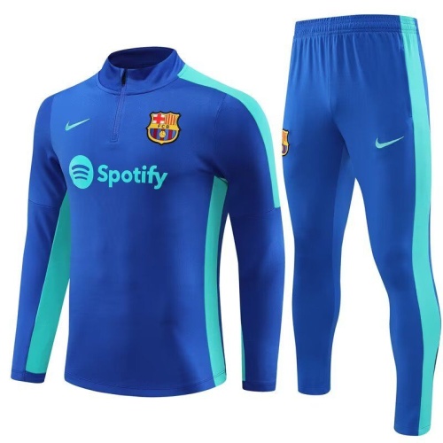 Kids Barcelona 23/24 Tracksuit - Blue/Lake Green