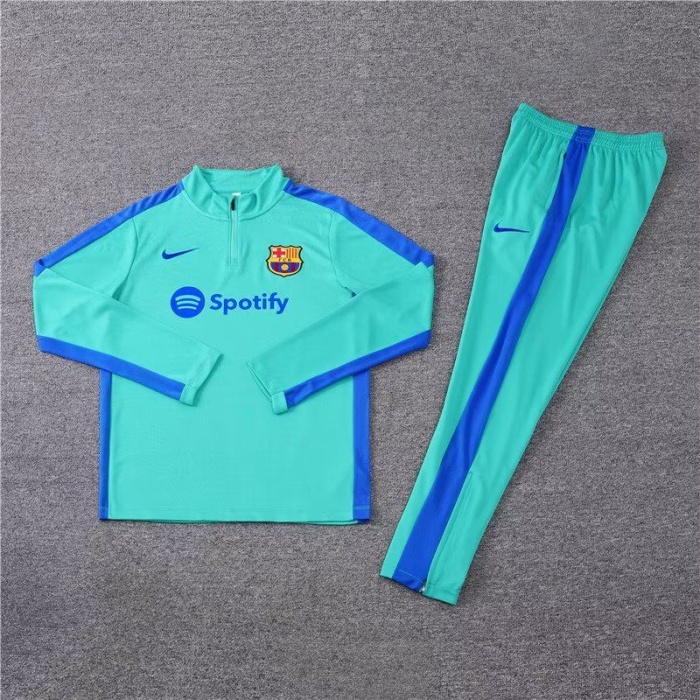 Kids Barcelona 23/24 Tracksuit - Lake Green/Blue