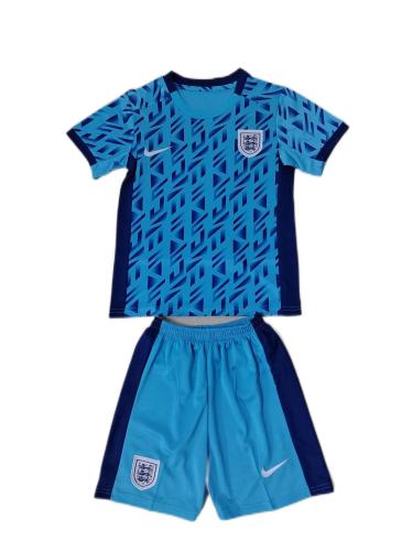 Kids-England 2023 Away Blue Soccer Jersey