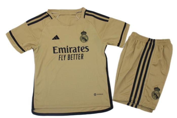 Kids-Real Madrid 23/24 Concept Golden Soccer Jersey