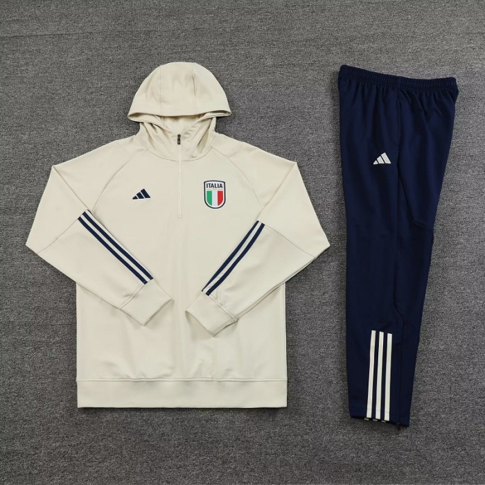 Italy 23/24 Hoodie Tracksuit - Light Yellow