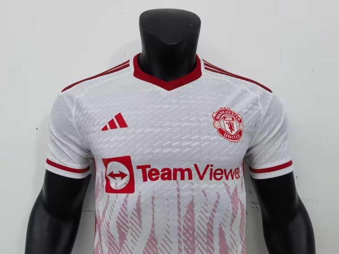 Manchester Utd 23/24 Third White/Red Leaked(Player)