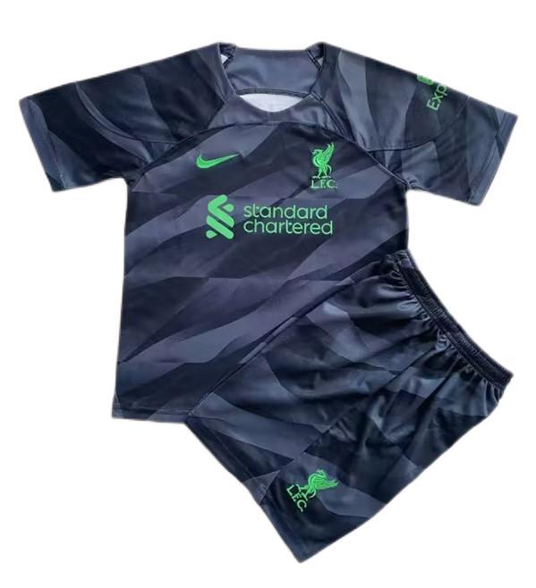 Kids-Liverpool 23/24 GK Black Soccer Jersey