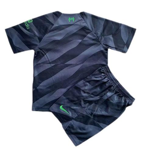 Kids-Liverpool 23/24 GK Black Soccer Jersey
