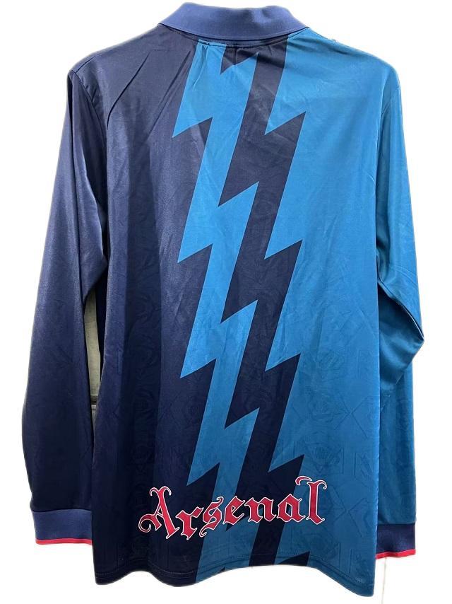 Arsenal 95/96 Away Dark Blue Long Soccer Jersey
