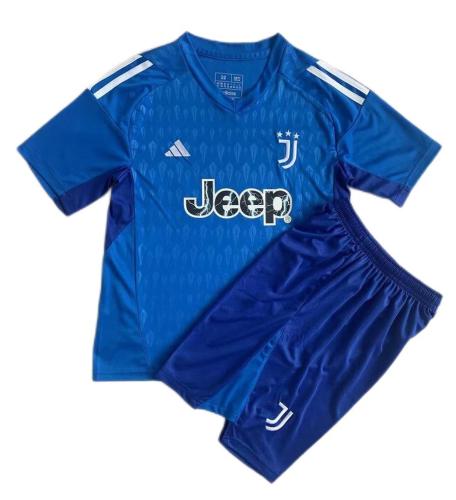 Kids-Juventus 23/24 GK Blue Soccer Jersey