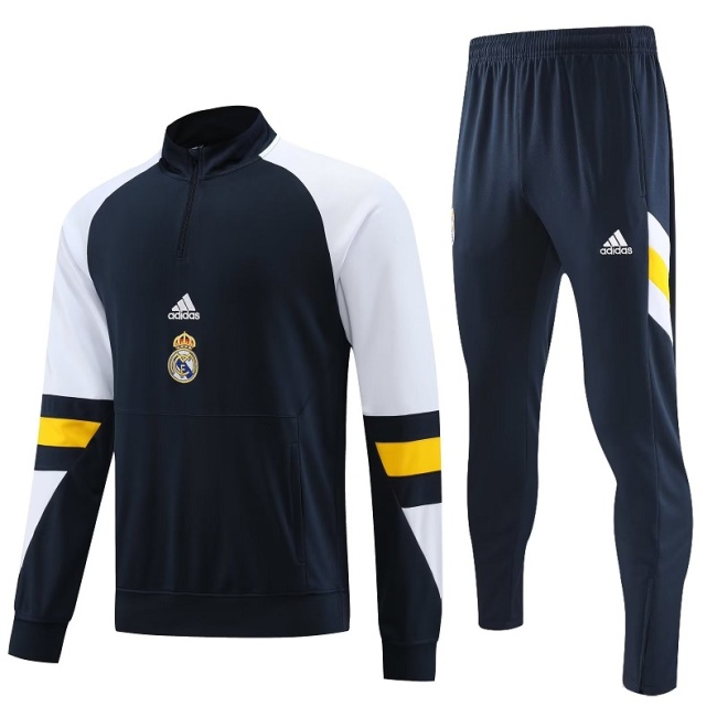 Real Madrid 23/24 Tracksuit - Navy/White/Yellow