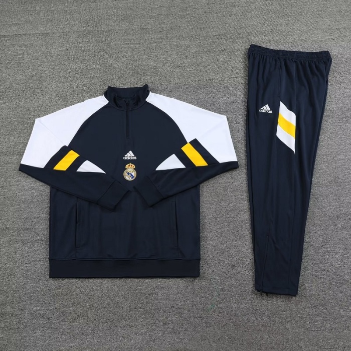 Real Madrid 23/24 Tracksuit - Navy/White/Yellow