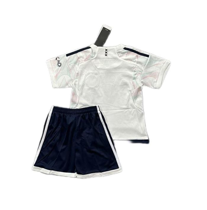 Kids-Ajax 23/24 Away White Soccer Jersey