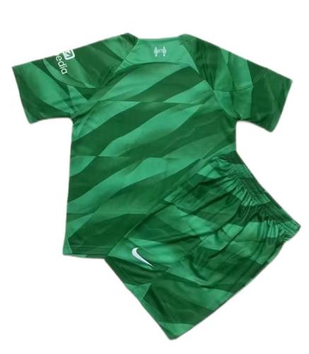 Kids-Liverpool 23/24 GK Green Soccer Jersey