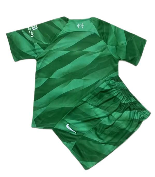 Kids-Liverpool 23/24 GK Green Soccer Jersey
