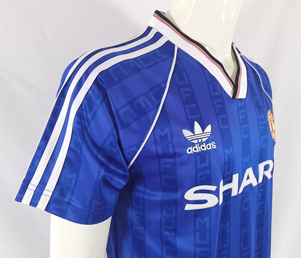 Manchester Utd 88/89 Third Blue Soccer Jersey