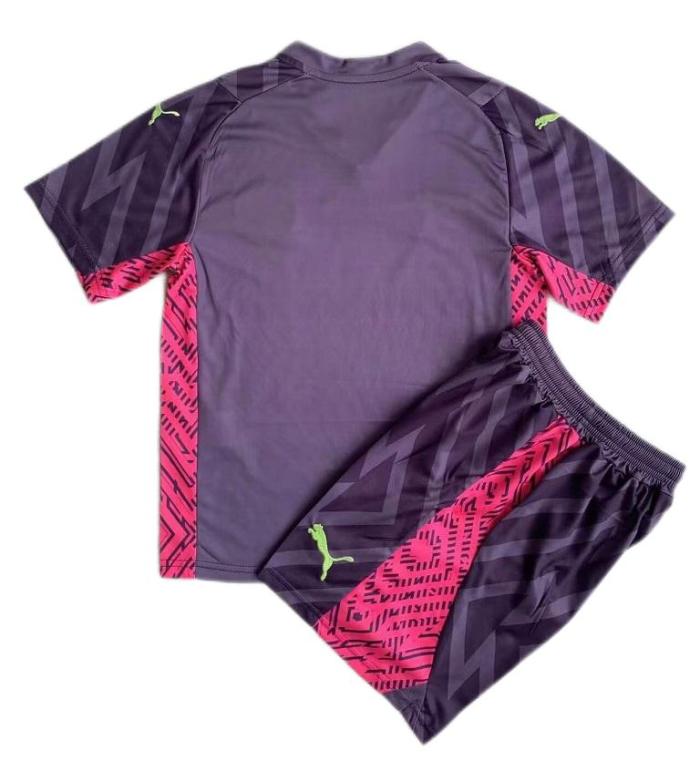 Kids-Manchester City 23/24 GK Purple Soccer Jersey