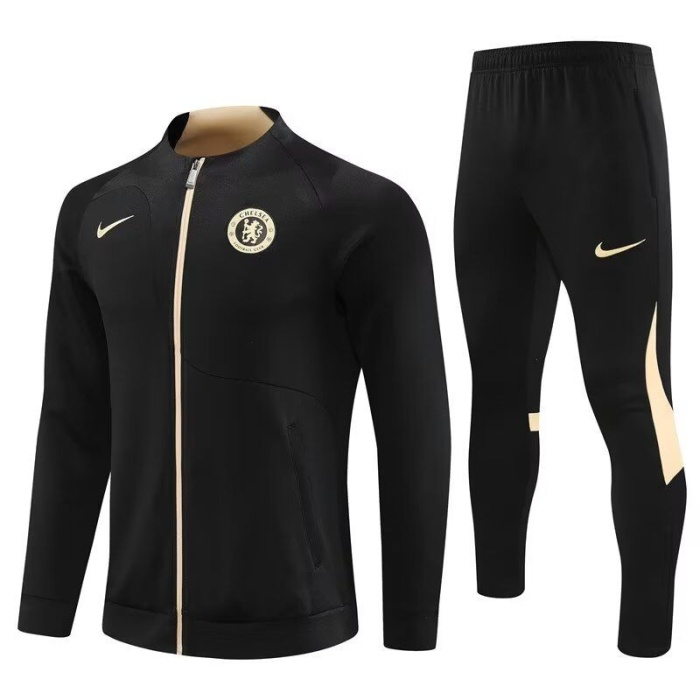 Chelsea 23/24 Tracksuit - Black/Golden