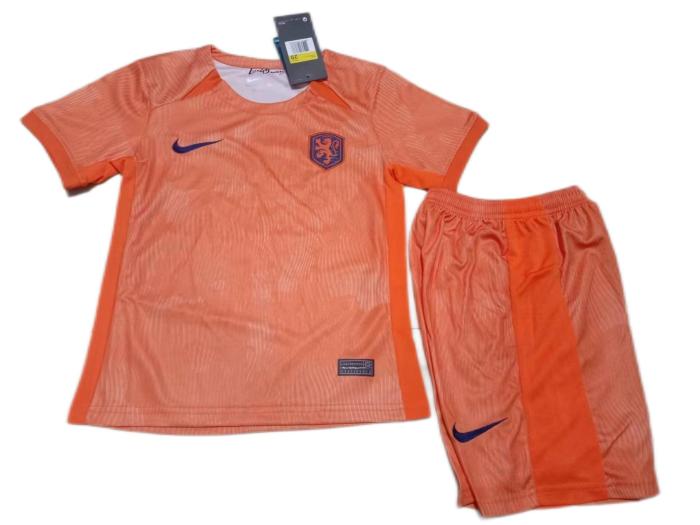 Kids-Netherlands 2023 Home Soccer Jersey