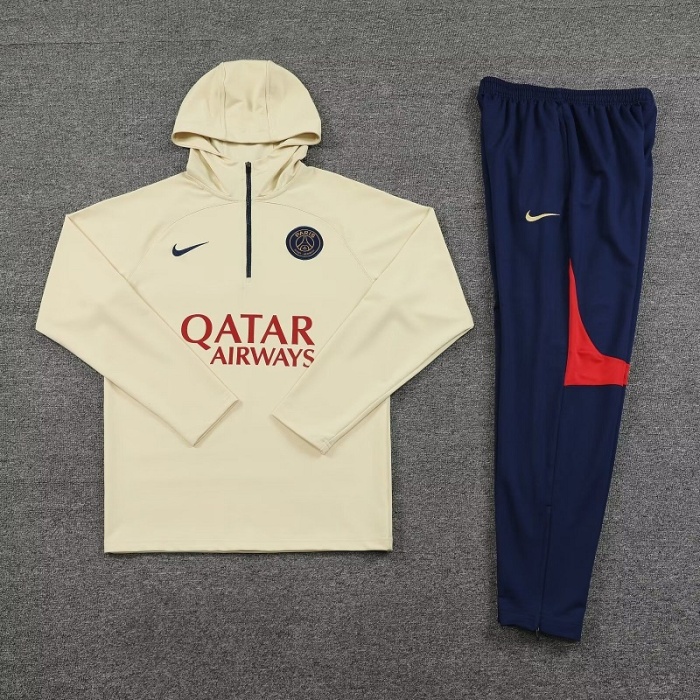 Paris St Germain 23/24 Hoodie Tracksuit - Light Yell