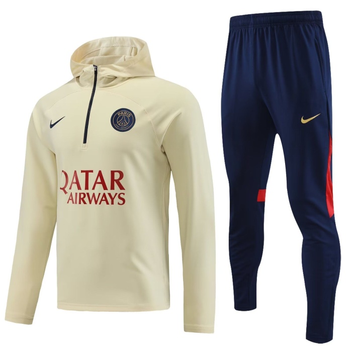 Paris St Germain 23/24 Hoodie Tracksuit - Light Yell