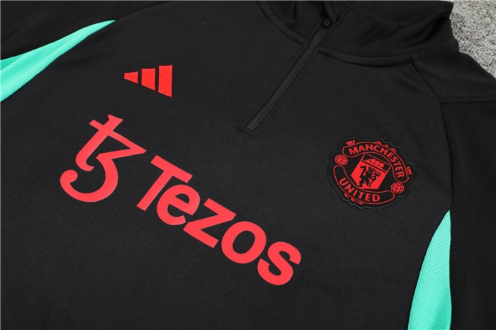 Man Utd 23/24 Tracksuit - Black/Green