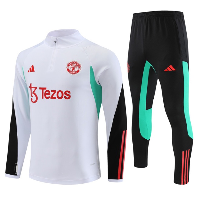 Man Utd 23/24 Tracksuit - White/Green/Black