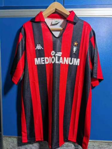 AC Milan 89/90 Home Soccer Jersey