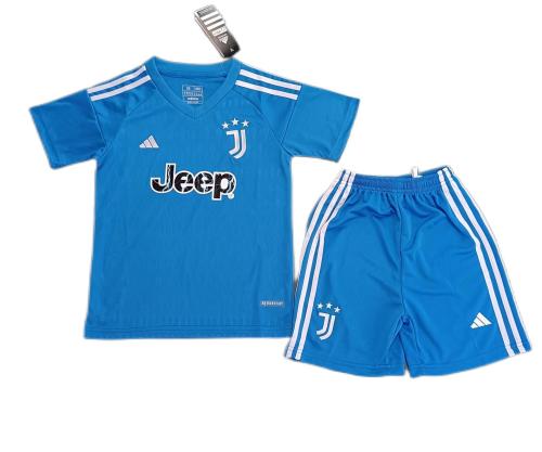 Kids-Juventus 23/24 GK Blue Soccer Jersey