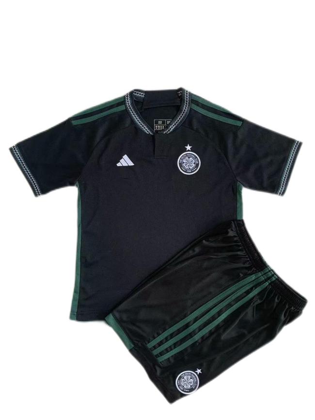 Kids-Celtic 23/24 Away Black Soccer Jersey