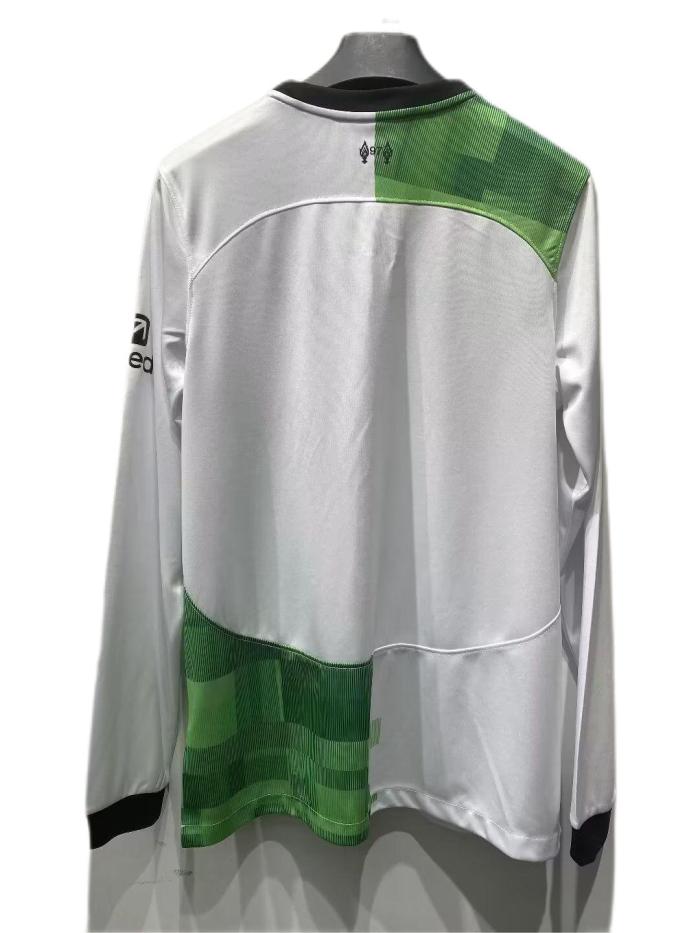 Liverpool 23/24 Away White/Green Long Jersey